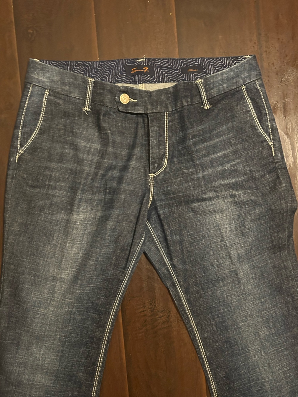 Seven7 Jeans Women's Size 14 Wide Leg Trouser Jeans Contrast Stitch Y2K